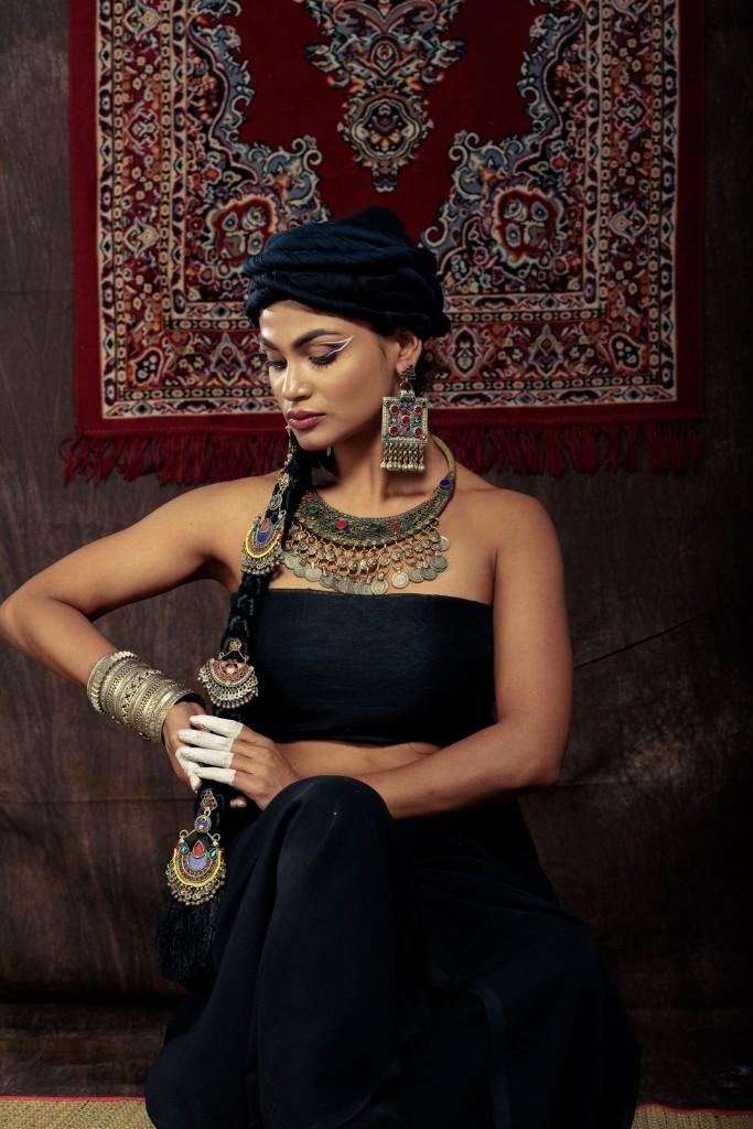 A Riwaiyat jewellery piece styled for a portrait