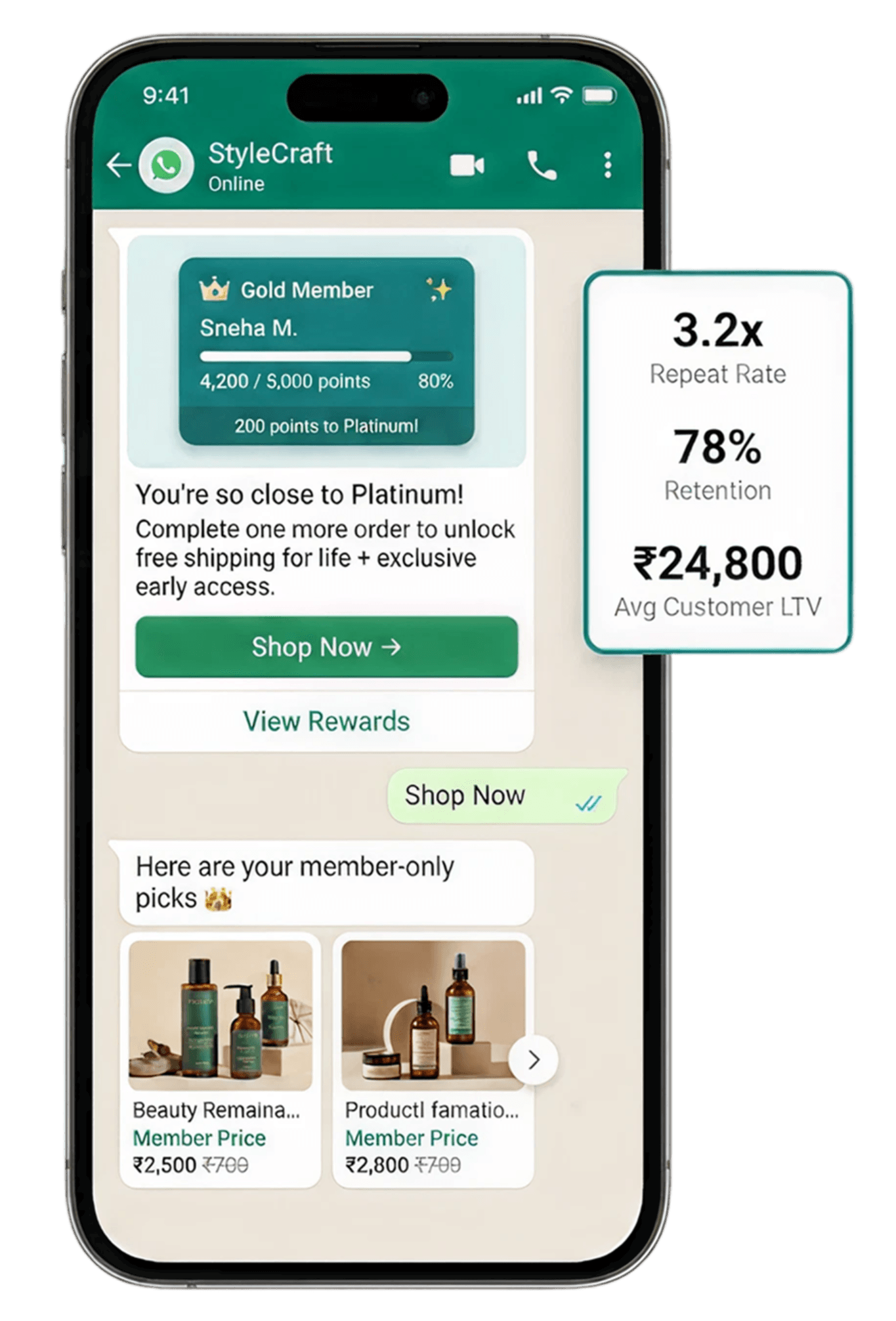 Loyalty & Repeat Purchase — phone mockup